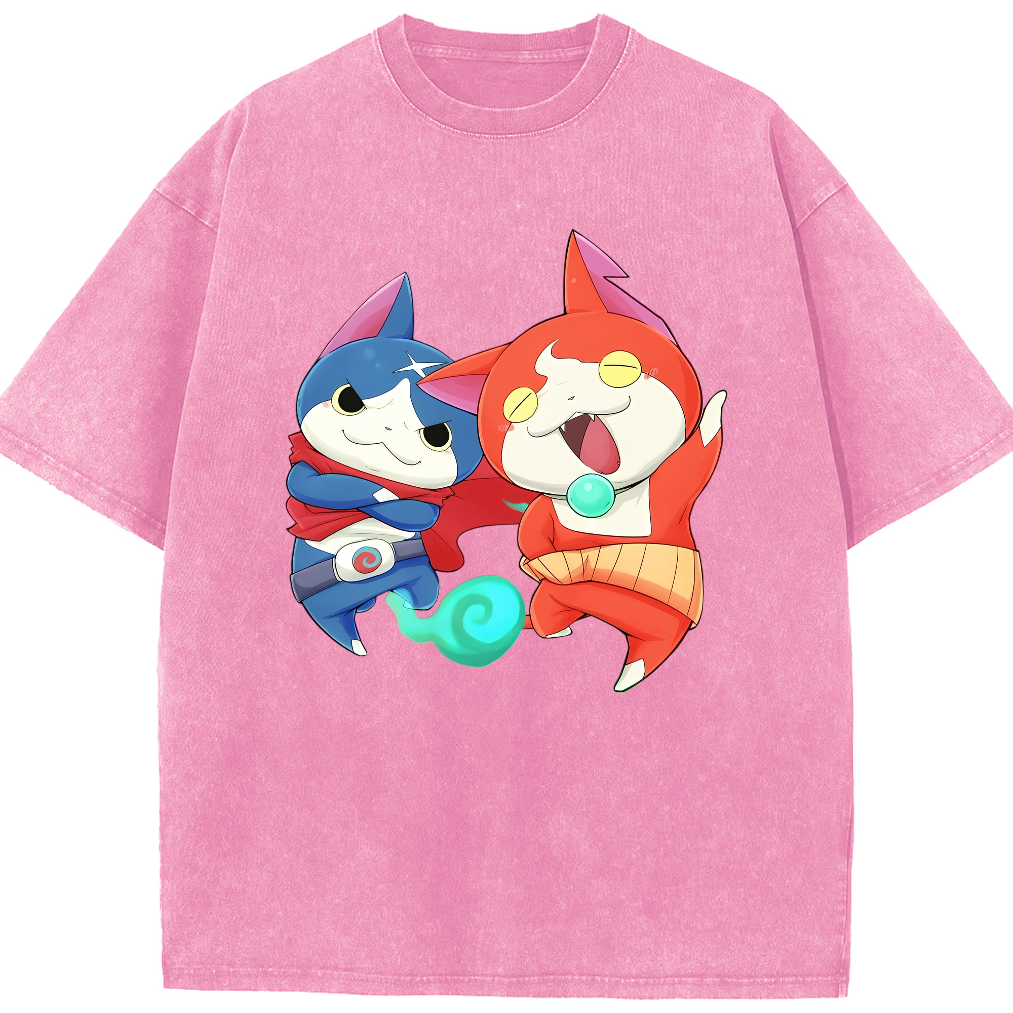 （画像用） 妖怪ウォッチ Yo-kai Watch 綿100% ヴィンテージ風 半袖Tシャツ（フロントプリント）